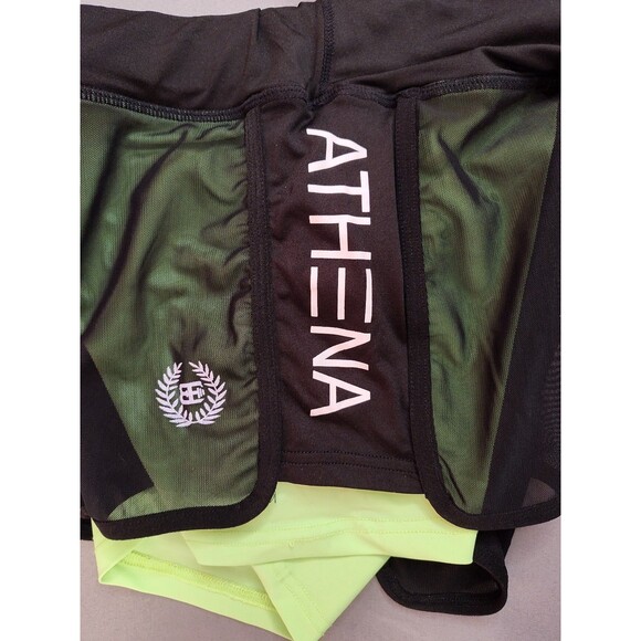 Women's Athena Athletic Shorts Black Neon Green XS/S - Picture 3 of 3